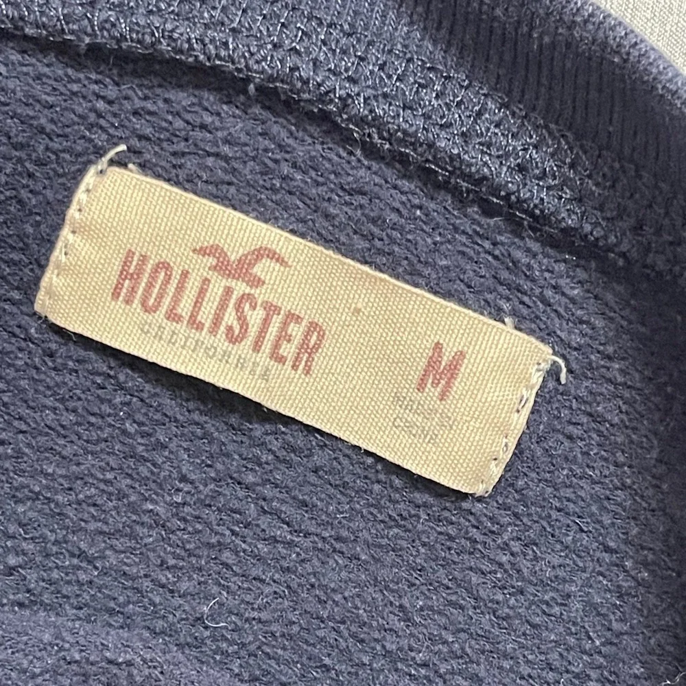 Hollister‎ Sweatshirt Womens Medium Navy Blue Graphic Logo Crewneck Fleece Y2K - Picture 7 of 8